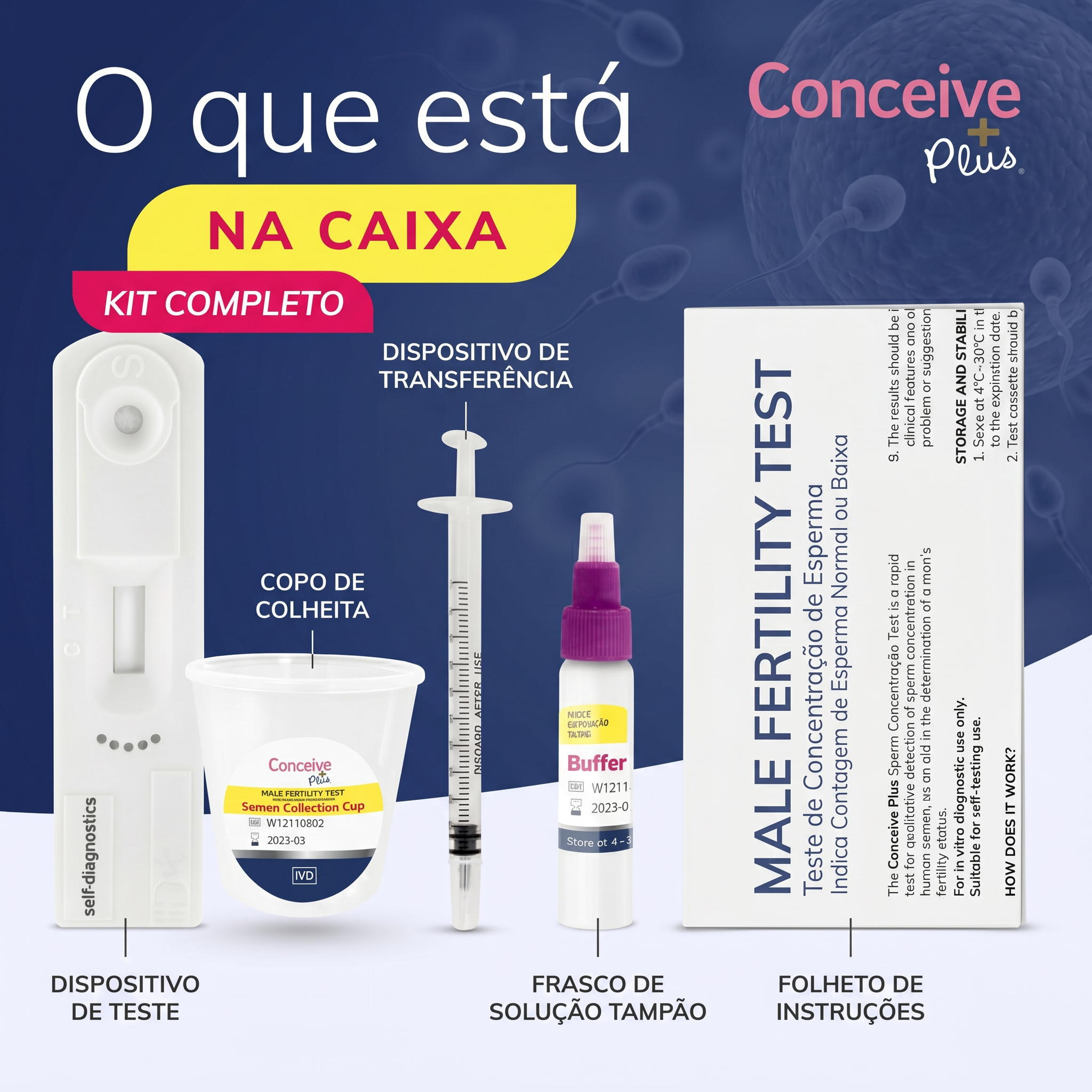 Fertilidade | Ovulação | Gravidez | Loja da Fertilidade Teste de Fertilidade Masculina Conceive Plus - Image 2