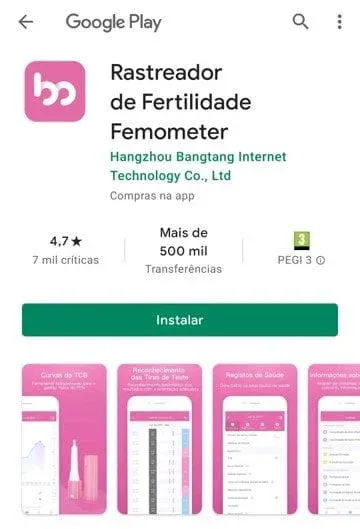 Femometer app instruções